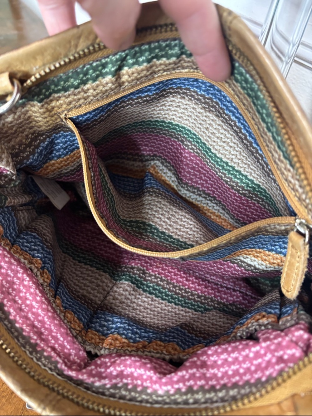 THE SAK distressed brown leather crossbody bag with daisy charm - Picture 11 of 15